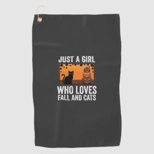 Just a Girl Who Loves Fall and Cats_1 Golf Towel