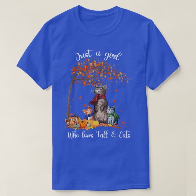 Just A Girl Who Loves Fall And Cats Pumpkin Spice  T-Shirt (Design Front)