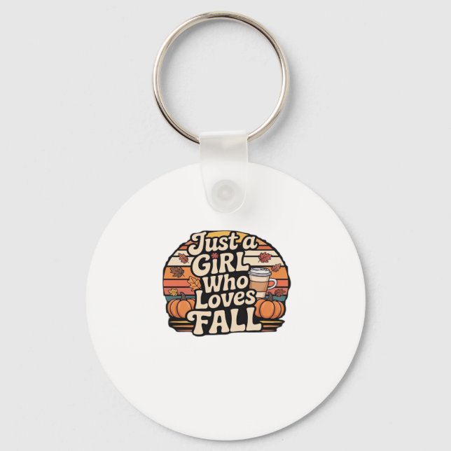 Just A Girl Who Loves Fall Classic T-Shirt.png Key Ring (Front)