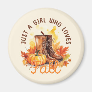Just A Girl Who Loves Fall – Cosy Autumn Vibes Magnet