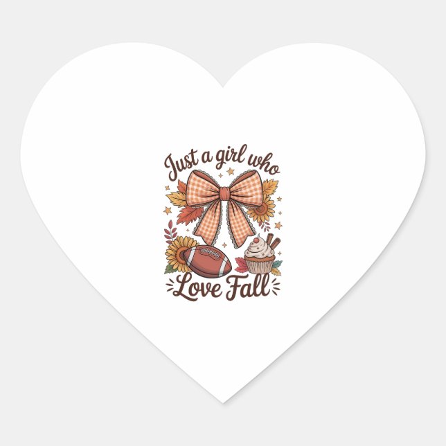 Just a Girl Who loves Fall Cosy Heart Sticker (Front)