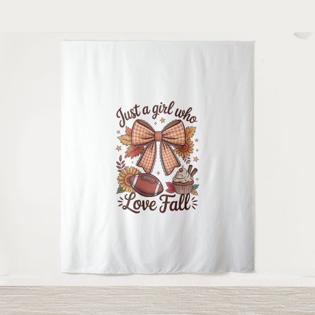 Just a Girl Who loves Fall Cosy Tapestry (Front)