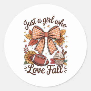 Just a Girl Who loves Fall Cozy Classic Round Sticker
