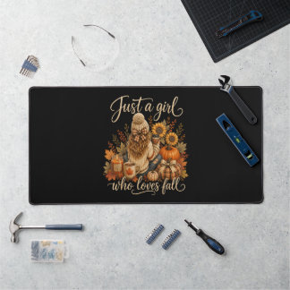 Just A Girl Who Loves Fall Cute Autumn Desk Mat