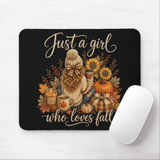 Just A Girl Who Loves Fall Cute Autumn Mouse Pad