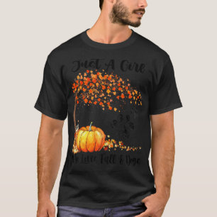 Just A Girl Who Loves Fall & Dogs Pumpkin Dog Paw T-Shirt