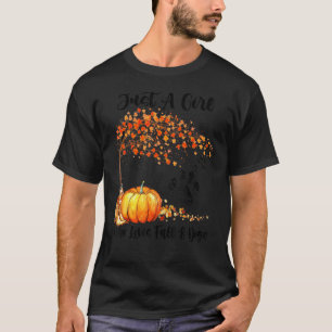 Just A Girl Who Loves Fall & Dogs Pumpkin Dog Paw T-Shirt