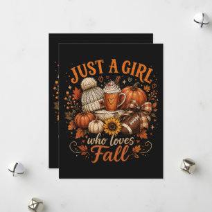 Just A Girl Who Loves Fall Football Pumpkin Spice Holiday Card