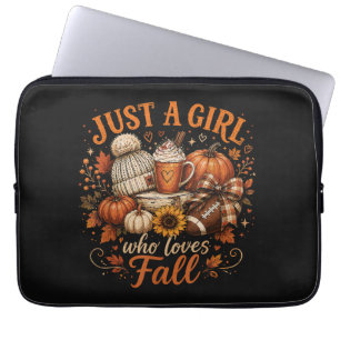 Just A Girl Who Loves Fall Football Pumpkin Spice Laptop Sleeve