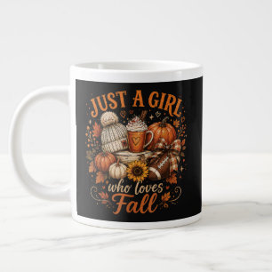Just A Girl Who Loves Fall Football Pumpkin Spice Large Coffee Mug