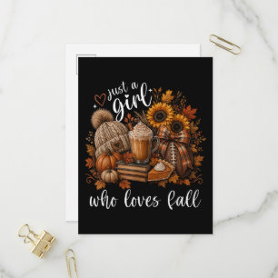 Just a Girl Who Loves Fall Invitation Postcard