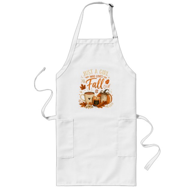 Just A Girl Who Loves Fall Long Apron (Front)