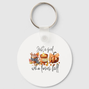 Just A Girl Who Loves Fall Pumpkin Cosy Autumn _1 Key Ring