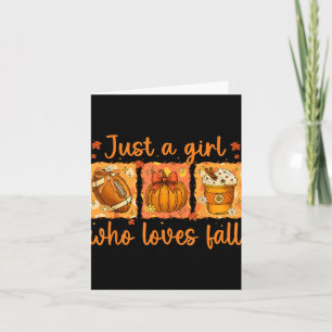 Just A Girl Who Loves Fall Pumpkin Cosy Autumn Men Card