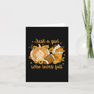 Just A Girl Who Loves Fall Pumpkin Cosy Autumn Wom Card