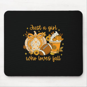 Just A Girl Who Loves Fall Pumpkin Cosy Autumn Wom Mouse Pad