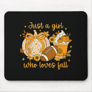 Just A Girl Who Loves Fall Pumpkin Cosy Autumn Wom Mouse Pad