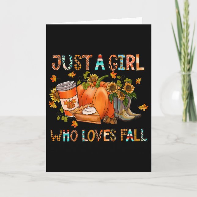 Just A Girl Who Loves Fall Pumpkin Cosy Thanksgivi Card (Front)
