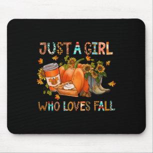 Just A Girl Who Loves Fall Pumpkin Cosy Thanksgivi Mouse Pad