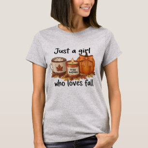 Just A Girl Who Loves Fall Pumpkin Cozy Autumn T-Shirt