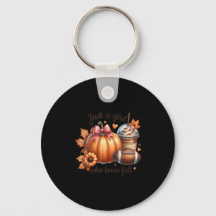 Just A Girl Who Loves Fall Pumpkin Football Cosy A Key Ring