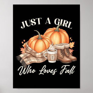 Just A Girl Who Loves Fall Pumpkin Football Cosy A Poster