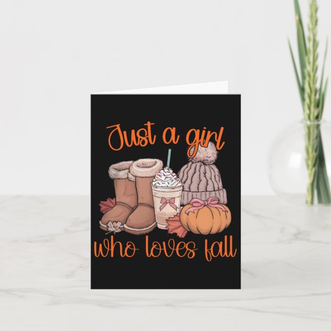 Just A Girl Who Loves Fall Pumpkin Spice Coquette  Card (Front)