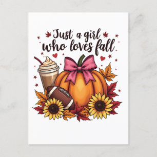 Just a Girl Who Loves Fall Pumpkin Spice Latte  Announcement Postcard