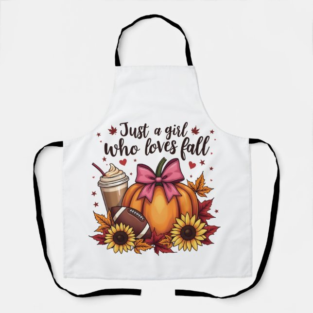Just a Girl Who Loves Fall Pumpkin Spice Latte  Apron (Front)