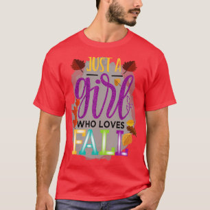 Just A Girl Who Loves Fall Pumpkin Spice Latte Cut T-Shirt