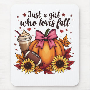 Just a Girl Who Loves Fall Pumpkin Spice Latte Mouse Pad