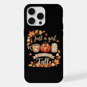 Just A Girl Who Loves Fall Season Coffee Autumn iPhone 15 Pro Max Case