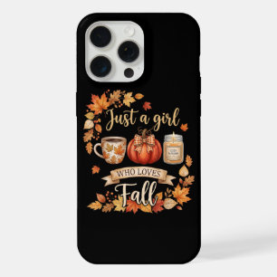 Just A Girl Who Loves Fall Season Coffee Autumn iPhone 15 Pro Max Case