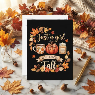 Just A Girl Who Loves Fall Season Coffee Autumn Postcard