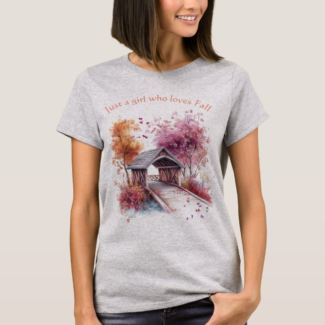 Just a girl who loves fall T-Shirt (Front)