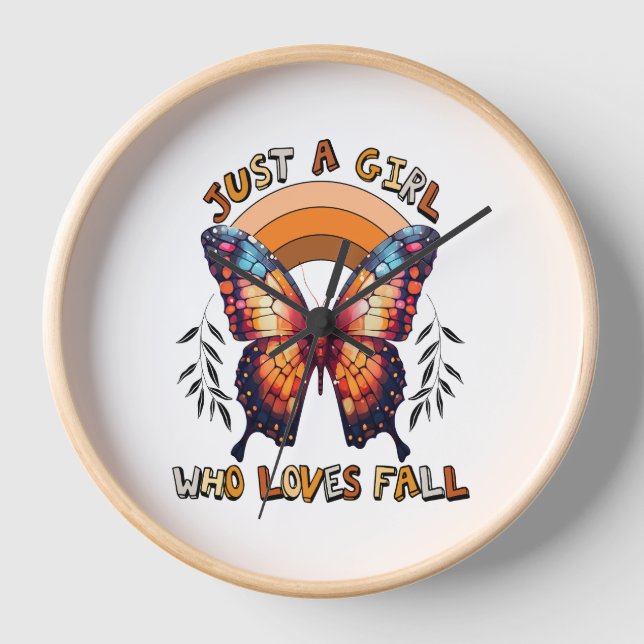 Just a Girl Who Loves Fall Thankgiving Clock (Front)