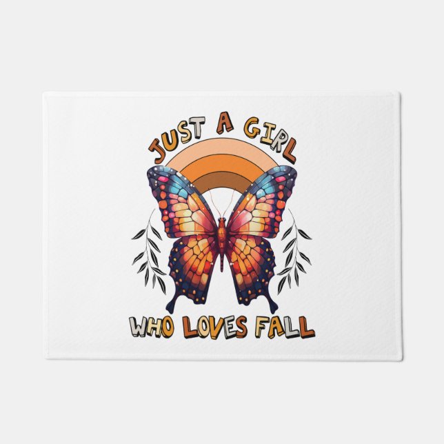 Just a Girl Who Loves Fall Thankgiving Doormat (Front)