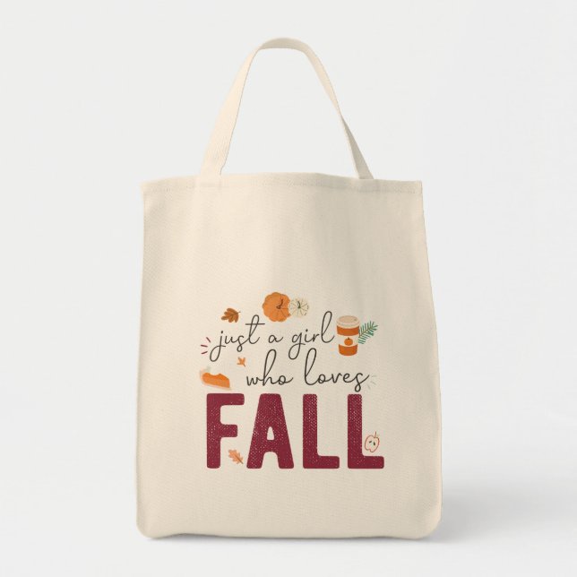 Just a Girl who Loves Fall Tote Bag (Front)