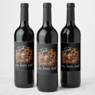 Just a Girl Who Loves Fall Wine Label