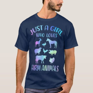 Just a Girl Who Loves Farm Animals - Cows Pigs Goa T-Shirt
