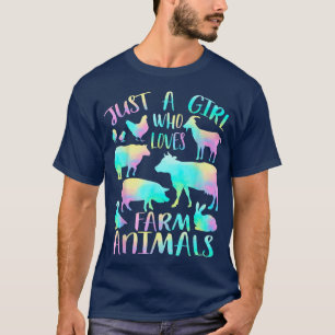Just a Girl Who Loves-Farm Animals - Cows Pigs-Goa T-Shirt