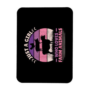 Just A Girl Who Loves Farm Animals Lover Women Far Magnet