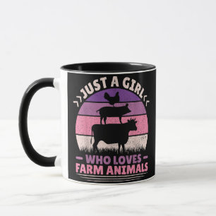 Just A Girl Who Loves Farm Animals Lover Women Far Mug