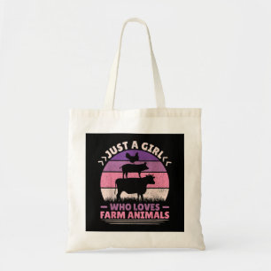 Just A Girl Who Loves Farm Animals Lover Women Far Tote Bag