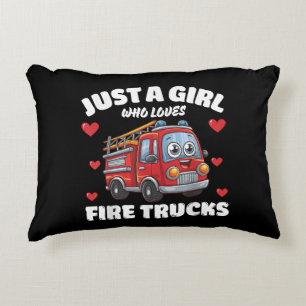 Just A Girl Who Loves Fire Trucks, Fire Truck Love Decorative Cushion