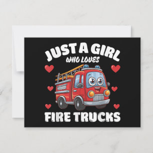 Just A Girl Who Loves Fire Trucks, Fire Truck Love Holiday Card