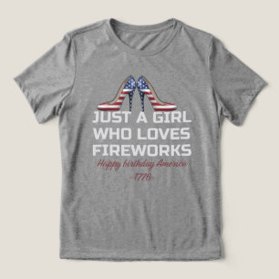 Just a girl who loves fireworks Tri-Blend shirt
