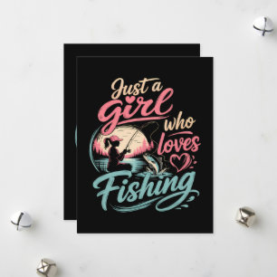 Just A Girl Who Loves Fishing Holiday Card