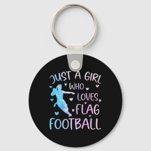 Just A Girl Who Loves Flag Football Funny Saying S Key Ring