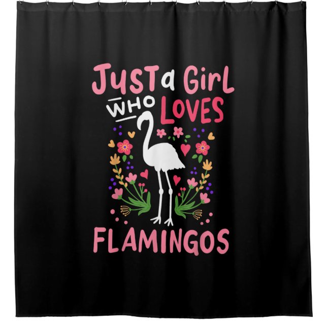 Just A Girl Who Loves Flamingo Shower Curtain (Front)